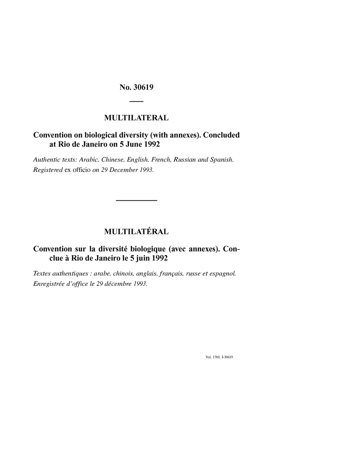 United Nations Convention on Biological Diversity